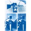 Image 1 : DARRYL J. CURRAN (B. 1935) UNTITLED THE POINT AND THE POINTER TWO CYANOTYPES ON RIVES BFK PAPER; ...