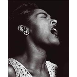 WILLIAM GOTTLIEB (B. 1917) BILLIE HOLIDAY SIGNED AND TITLED ON VERSO GELATIN SILVER PRINT 14 X 11...