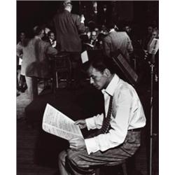 WILLIAM GOTTLIEB (B. 1917) FRANK SINATRA READING MUSIC GELATIN SILVER PRINT 14 X 11 IN. (35.6 X 2...