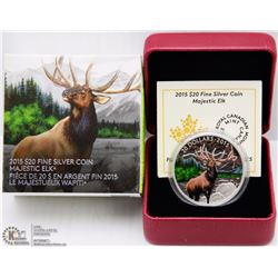 RCM 2015 $20 FINE SILVER COIN MAJESTIC ELK