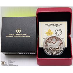 RCM 2014 $15 FINE SILVER COIN-MAPLE OF