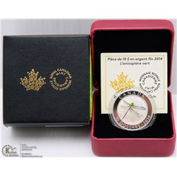 RCM 2014 $10 FINE SILVER COIN-GREEN DARNER