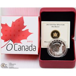 RCM 2013 $10 FINE SILVER COIN-BEAVER