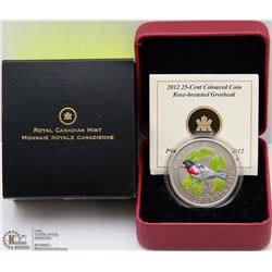 RCM 2012 25-CENT COLOURED COIN-ROSE-BREASTED