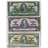 Image 1 : LOT OF CANADIAN 1937 BILLS INCL $1.00, $10.00 &