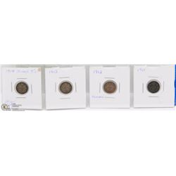 CANADA FOUR  GEORGE V SILVER NICKELS