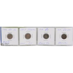 CANADA FOUR GEORGE V SILVER NICKELS