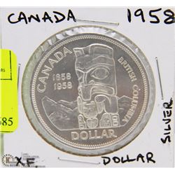 CANADA B.C SILVER 1858-1958 DOLLAR