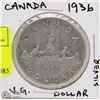 Image 1 : CANADA 1936 SILVER DOLLAR CANOE