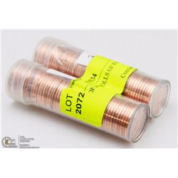 2 ROLLS OF 1964 ROLLS OF PENNIES