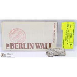 PIECE OF THE BERLIN WALL W/ DECLARATION OF ORIGIN