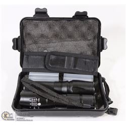 NEW TACTICAL FLASHLIGHT SET IN HARD CARRY CASE