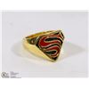 Image 1 : SUPERMAN LOGO GOLD TONE RING