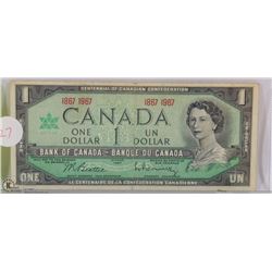 27) RCM 1967 $1.00 CANADIAN BILL UNCIRCULATED