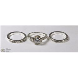 NEW INFINITE ROMANCE 3PC CZ ENGAGEMENT SET SIZE 6