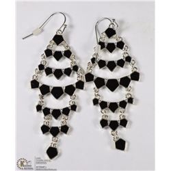 NEW SUMMER GETAWAY CHANDELIER EARRINGS BLACK