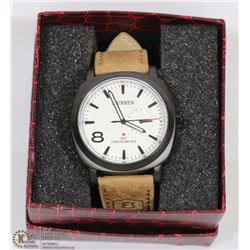 #5-CURREN MENS WATCH WITH GENUINE LEATHER STRAP