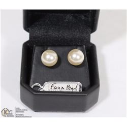 #9-PEARL EARRINGS STERLING SILVER