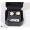 Image 1 : #9-PEARL EARRINGS STERLING SILVER