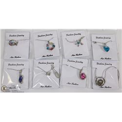 LOT OF EIGHT FASHION NECKLACES WITH PENDANTS