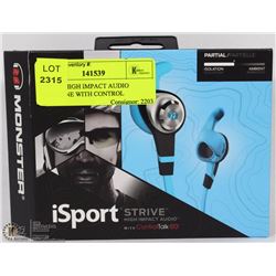 ISPORT HIGH IMPACT AUDIO EARPHONE WITH CONTROL