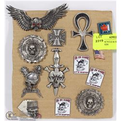 13 MOTORCYCLE & SKULL PIN COLLECTION