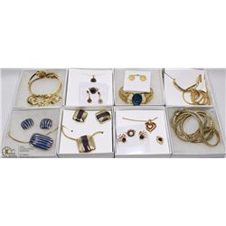 8 SETS OF ASSORTED COSTUME JEWELRY INCL GARNET