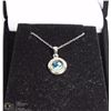 Image 1 : #13  GENUINE SKY BLUE TOPAZ PENDANT & NECKLACE