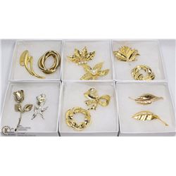 LOT OF 12 GOLD COLORED PINS