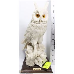 SIGNED E.FARINA  ALABATER OWL ITALY 1987