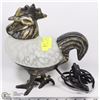 Image 1 : ROOSTER GLASS AND METAL LAMP