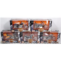 LOT OF 5 HARLEY DAVIDSON YEAR 2002 1:18  SCALE