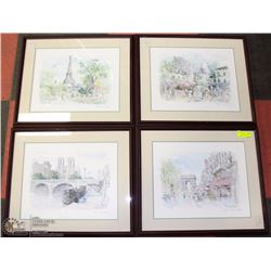 COLLECTION OF 4 PARIS PRINTS BY GAIL GONGDU