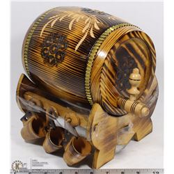 UKRAINIAN HAND CARVED WHISKEY BARREL