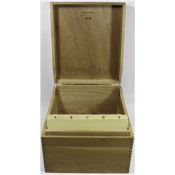 VINTAGE OAK DOVE TAILED RECIPE BOX (NEW)