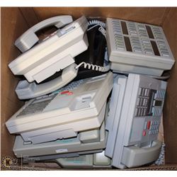 BOX OF 7 MERIDIAN OFFICE PHONES -INCLUDES A
