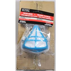 12 ROYAL FILTER MASKS W/ SANITARY FACE CLOTHS