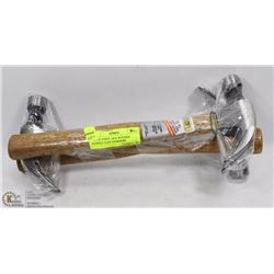 LOT OF THREE 16OZ WOODEN HANDLE CLAW HAMMERS
