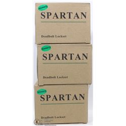 SET OF 3 DEADBOLT LOCKSETS (ALL 3 KEYED SAME)