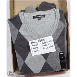 FLAT OF MENS CLOTHES, TRACK PANTS,SHIRTS 3PCS