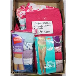 FLAT OF LADIES BRIEFS , SHORTS & SHIRTS SIZE LARGE