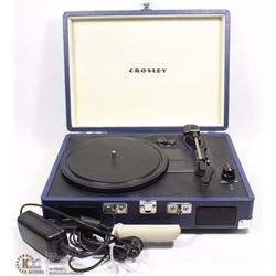 CROSLEY MODEL CR8005A-BLUE PORTABLE PHONOGRAPH,