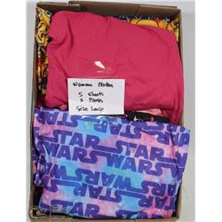 FLAT OF WOMENS CLOTHES, 5 SHORTS, 3 PANTS SIZE