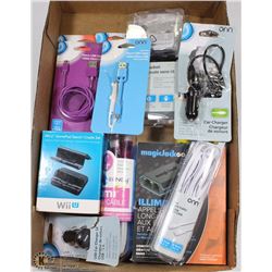 FLAT OF MISC. USB CORDS, MAGIC JACK , CAR CHARGERS