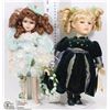 Image 1 : FLAT WITH 2 PORCELAIN DOLLS WITH STANDS