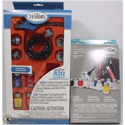 NEW TESTORS AIRBRUSH KIT & ACRYLIC PAINT SET