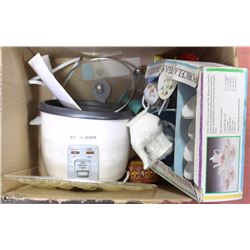 #45- MINI TEA SET PORCELAIN, RICE COOKER , LARGE
