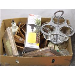 #14 WOODEN SALAD BOWL WITH TONGS, 4 SERVING BOWLS,