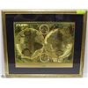 Image 1 : FOIL MAP FRAMED PICTURE 26"X22"