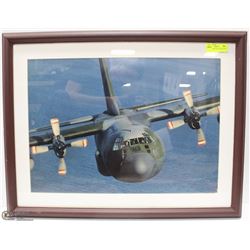 FRAMED PHOTO OF A PLANE 29"X22"